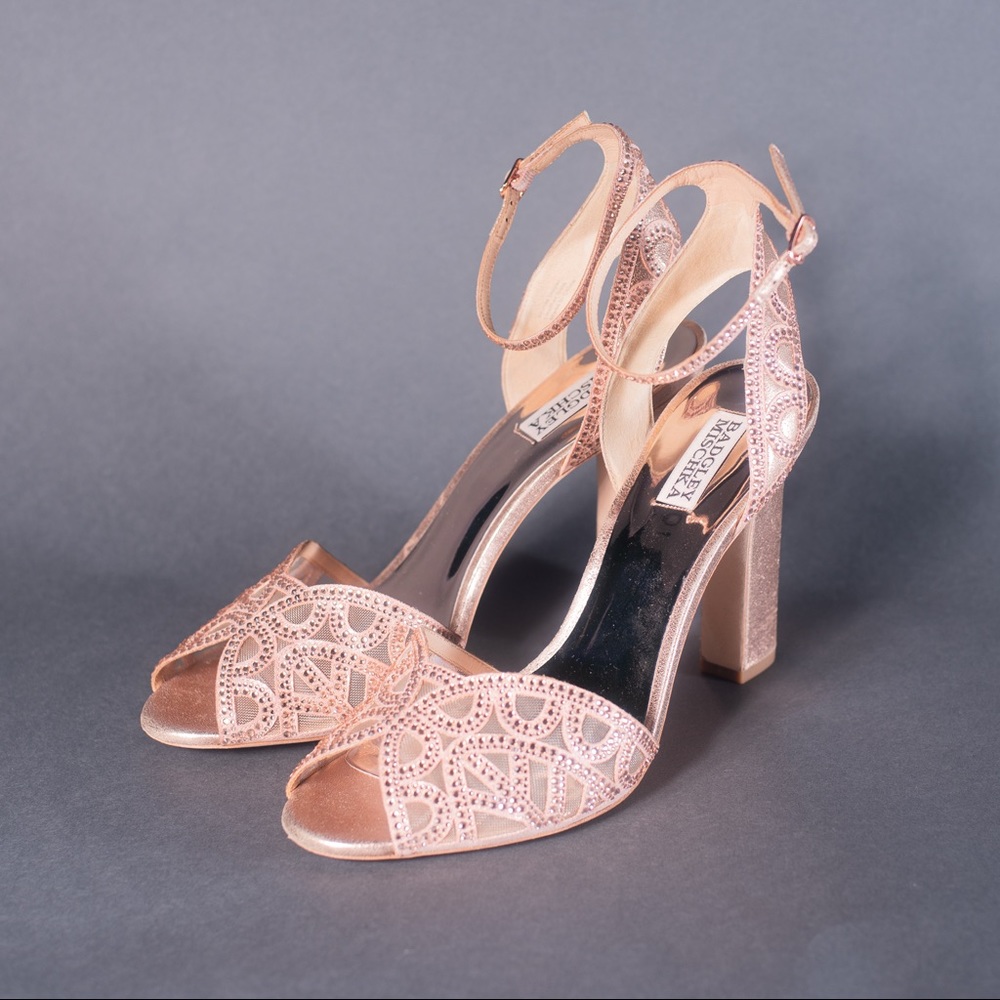 Badgley Mischka Sparkling Rose Evening Shoes